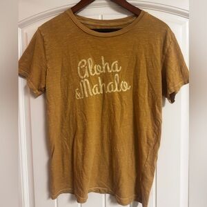 Billabong Mustard Yellow 'Aloha & Mahalo' Short Sleeve Tee